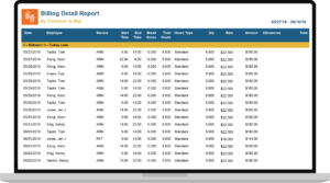 Celayix Billing Detail Report on laptop screen