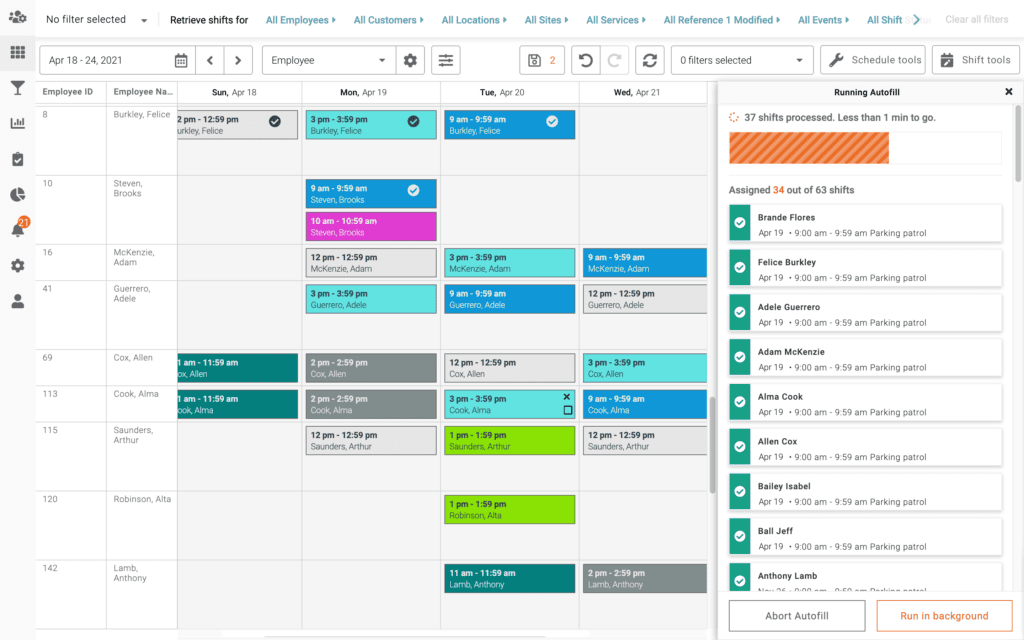 Celayix Scheduling Software Interface