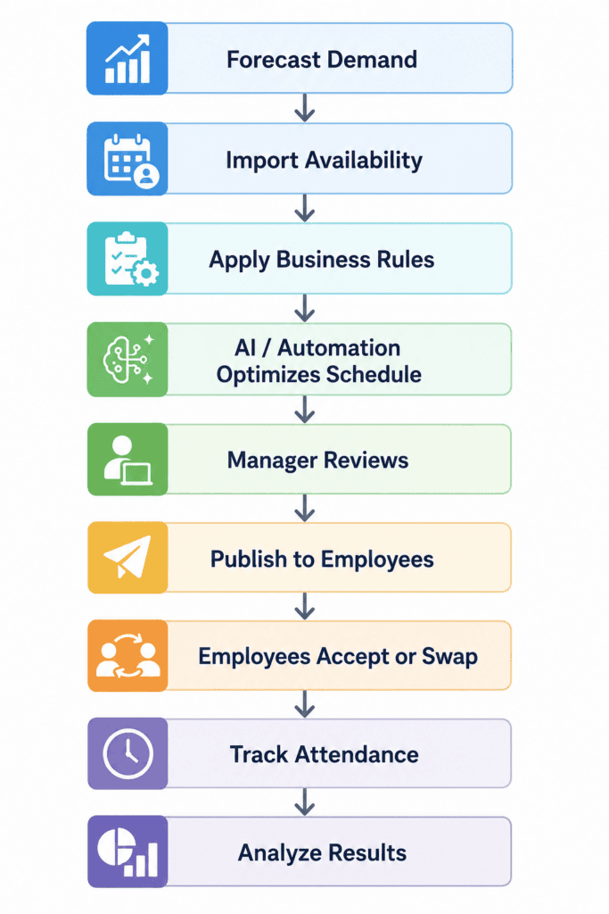 Staff scheduling process